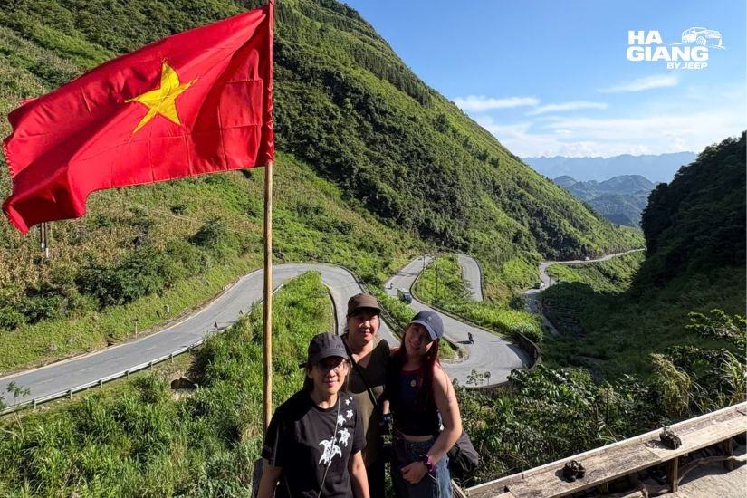 Aerial view of Ma Pi Leng Pass hairpin turns, Ha Giang Loop, Vietnam