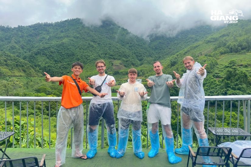 International travelers on Ha Giang Loop adventure