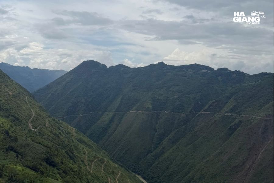Scenic mountain pass on transport route from Cao Bang to Hanoi