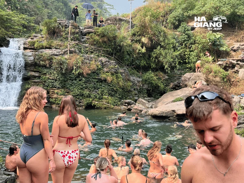 Waterfall stop near Du Gia on the Ha Giang Loop