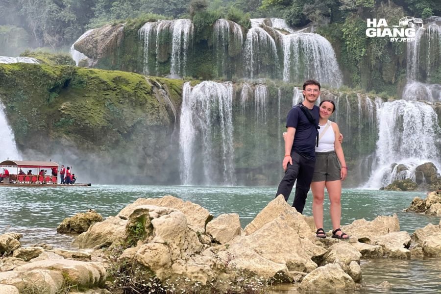 Ban Gioc Waterfall at full flow in autumn, Cao Bang, on a Ha Giang jeep tour extension
