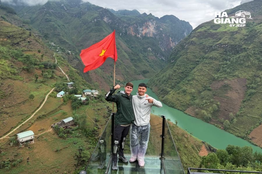 Ma Pi Leng Pass and the green Nho Que River in Ha Giang in spring
