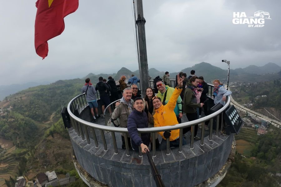 Panorama over the border hills from the top of the Lung Cu tower