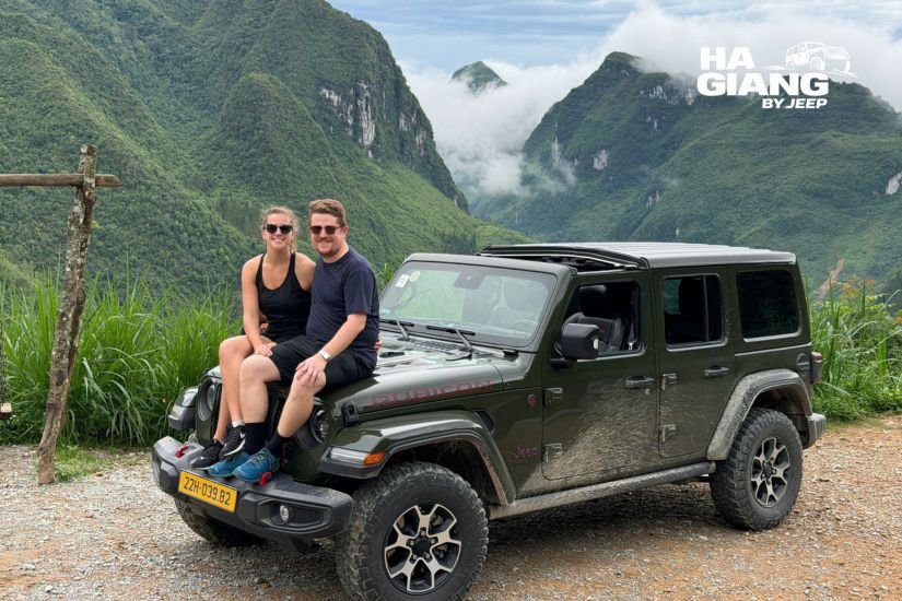Photographer shooting from an open top jeep on the Ha Giang Loop