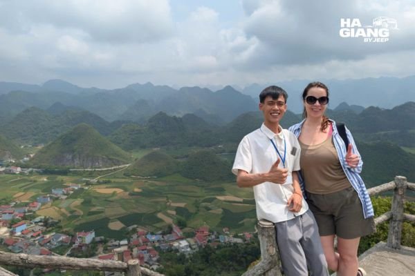 Quan Ba viewpoint early on a Ha Giang jeep tour