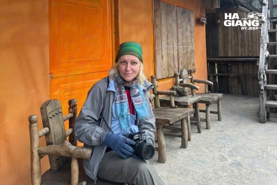 Small coffee house inside a restored earth home in Lo Lo Chai Village