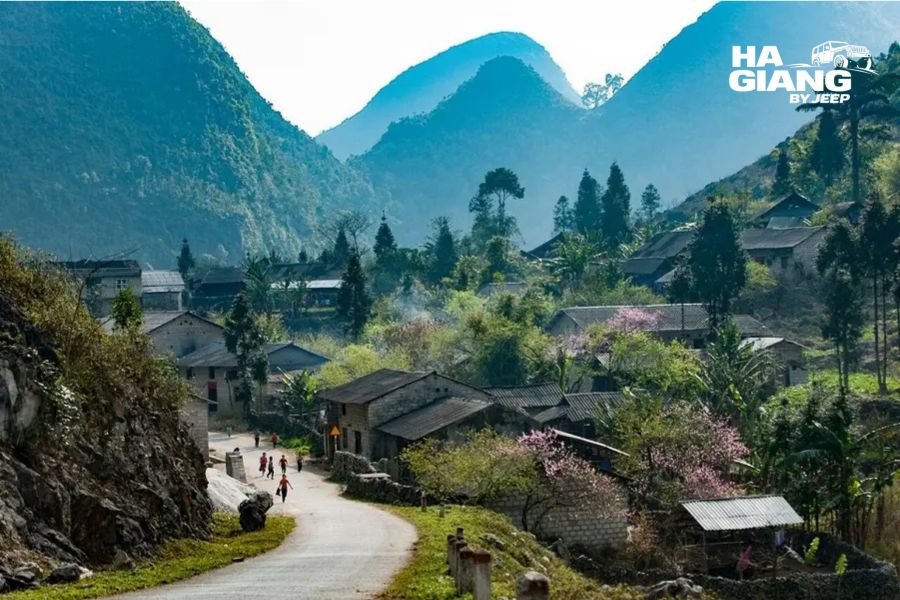 Sung La valley and traditional H'mong house in Dong Van