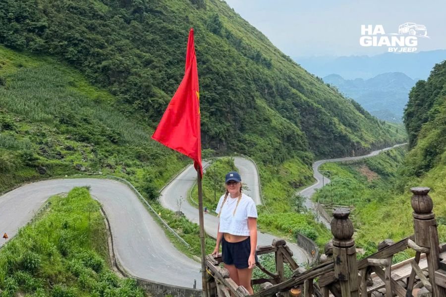 The nine bends of Tham Ma Pass winding up the hillside