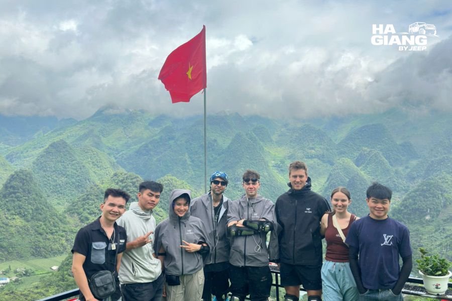 Thick fog reducing visibility on a Ha Giang mountain pass