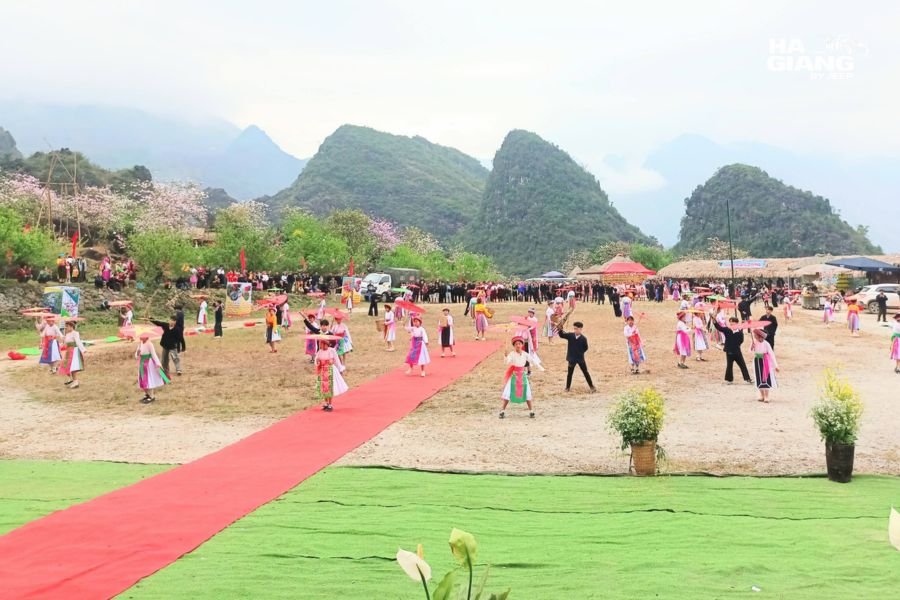 A khen player, the traditional Hmong reed pipe, in Ha Giang