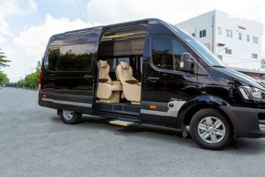 Daytime limousine van interior on the Hanoi to Ha Giang transfer