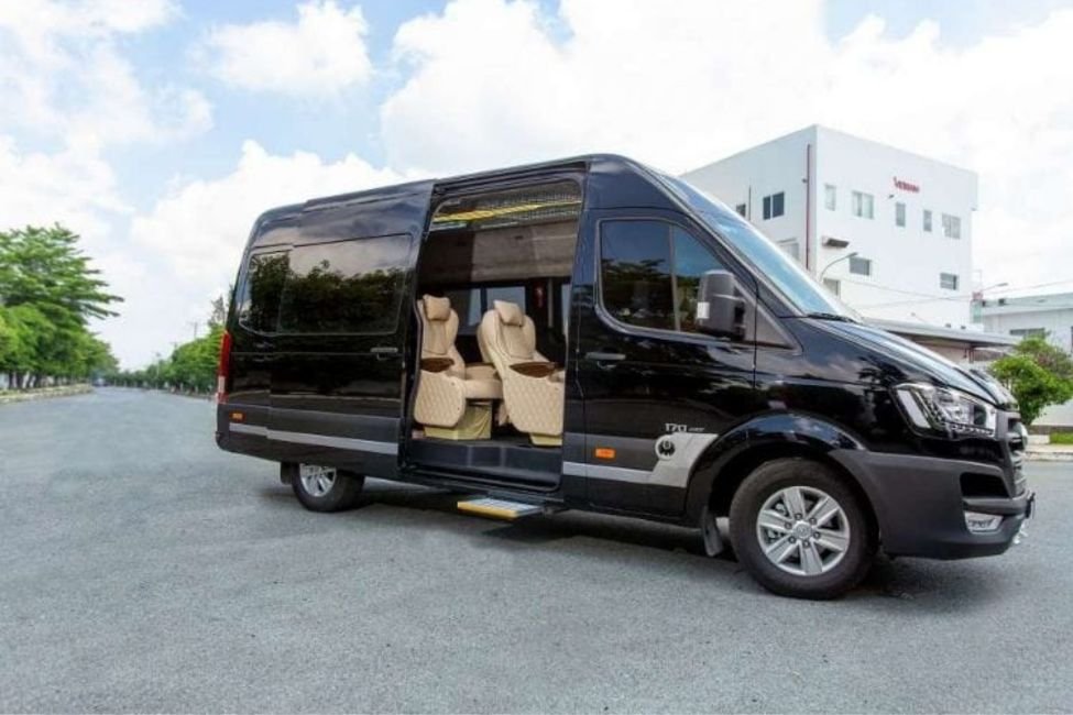 Daytime limousine van interior on the Hanoi to Ha Giang transfer
