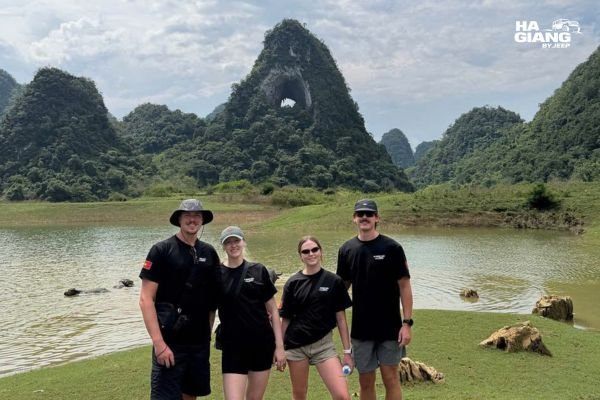 God's Eye Mountain in Cao Bang, a limestone peak with a natural hole through it
