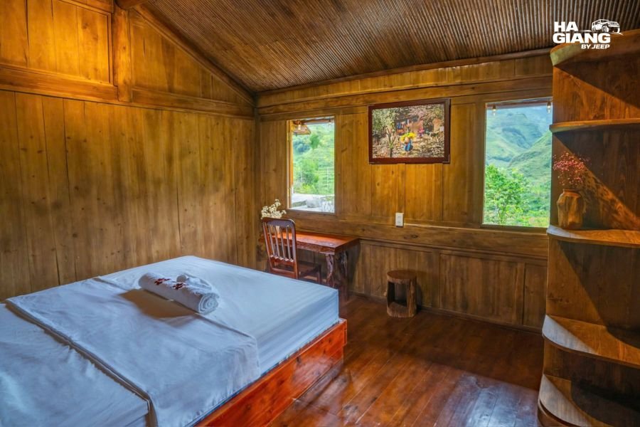 A simple family homestay room available on short notice in Ha Giang