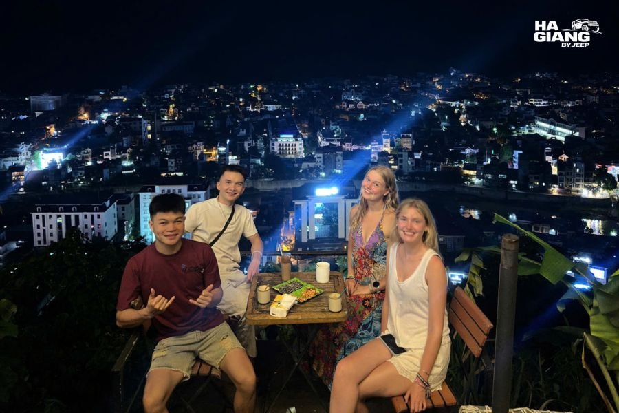 Evening street in Ha Giang City where many trips begin