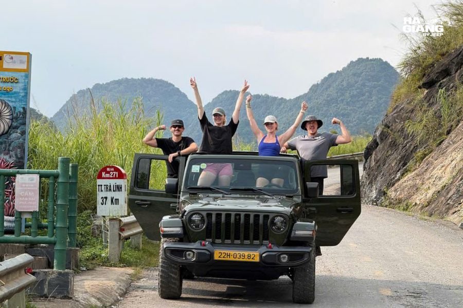 The back seats of a private jeep on the Ha Giang Loop