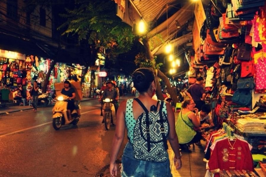 Hanoi Old Quarter in the evening, the starting point for Ha Giang